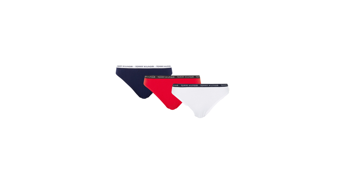 TOMMY HILFIGER DÁMSKÉ KALHOTKY BIKINI KS RED NAVY WHITE UW UW WS