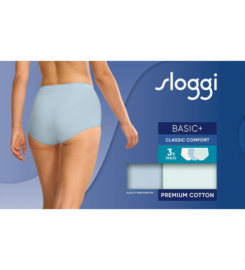 sloggi Basic+ Maxi C3P Medium Grey Melange - M033 10105593*M033