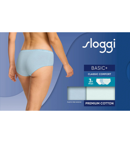 sloggi Basic+ Midi C3P Medium Grey Melange - M033 10107163*M033