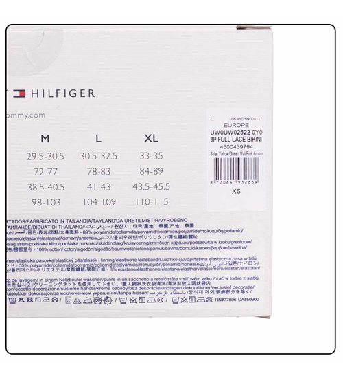 Tommy Hilfiger 3P FULL LACE BIKINI UW0UW02522 0Y0 L