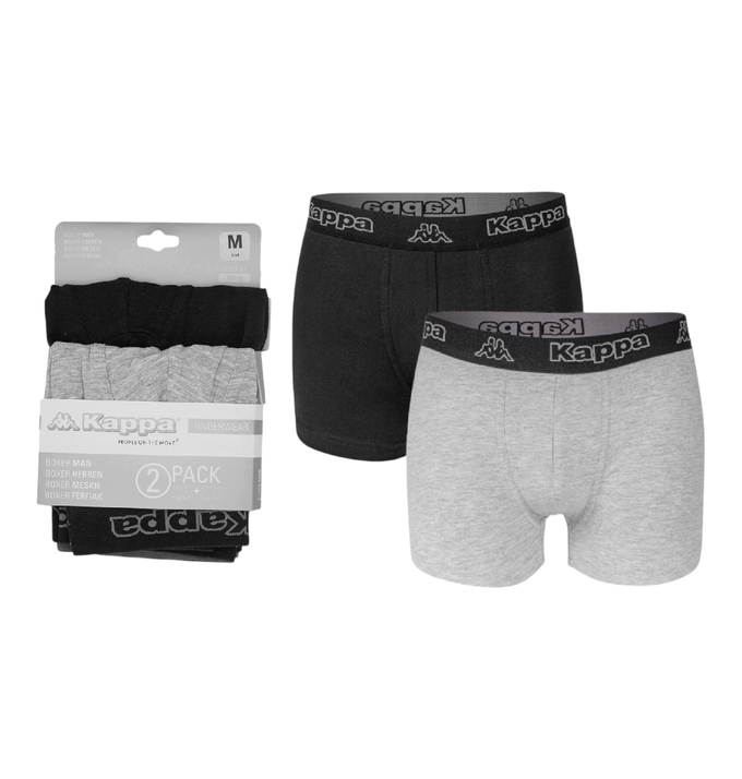Kappa bokserki męskie 2 pak czarny/szary melanż 710947 15-4101M XXL