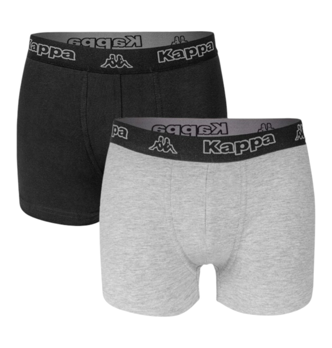 Kappa bokserki męskie 2 pak czarny/szary melanż 710947 15-4101M XXL